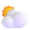 sun behind large cloud emoji
